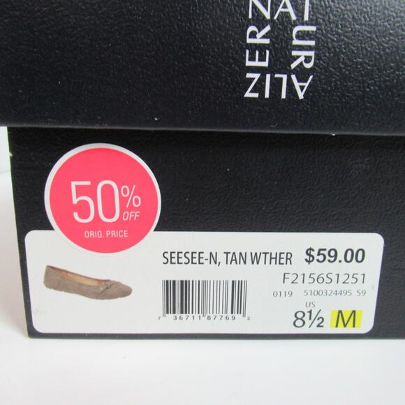 Naturalizer Flats Womens Size 8.5 M Tan Suede Seesee-N Loafers Shoes Casual NEW - Picture 12 of 12